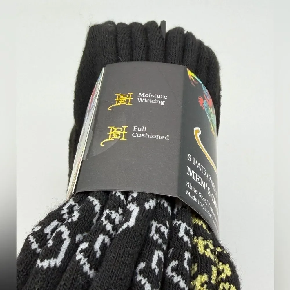 Ed Hardy Men's Cushioned Low Cut 8 Pairs Socks Size 6-12